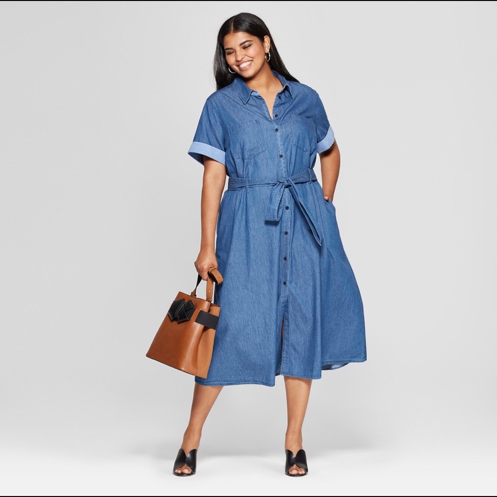 Who What Wear Jean Shirt Midi Dress